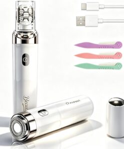 Removedor de vello facial para mujer, depiladora 2 en 1 para mujer con luz LED, recargable por USB, depiladoras eléctricas portátiles sin dolor para cara, labios, barbilla, piernas, brazos, bikini