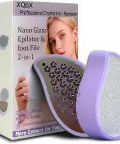 Exfoliante compacto 2 en 1 para depilación y pies, herramienta de cristal nanocristalino para una piel suave y rápida + lima de pies de microcuchillas de 195, sin desorden, ideal para gimnasio y
