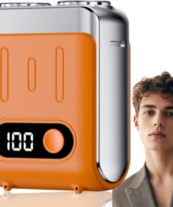 Mini maquinilla de afeitar eléctrica para hombres, afeitadoras portátiles de doble cabeza de anillo, afeitadora eléctrica inalámbrica tipo C, recargable rápida, mini maquinilla de afeitar eléctrica