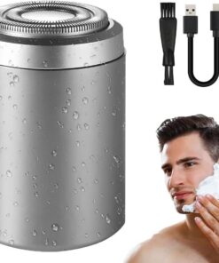 Mini afeitadora multifuncional para hombre, nuevo modelo 2025, recargable por USB e impermeable, afeitadora eléctrica portátil de bolsillo, color plateado (plata)