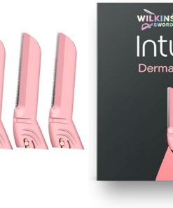 Wilkinson Sword Recambios Intuition Dermaglow Eyebrow para un Dermaplaning Perfecto Ideal Para Exfoliar, Perfilar, Recortar y Depilar el Vello Facial, Color Rosa, 3 Unidades (Paquete de 2)