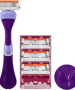Dollar Shave Club Mujer|1 Mango Púrpura 4 Cartuchos de Afeitado 1 Colgador de Ducha