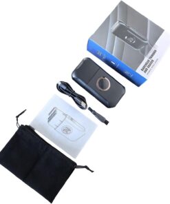Afeitadora eléctrica de tamaño de bolsillo con textura de recortadora de pelo facial recargable, perfecta para viajes de negocios y gimnasio, cortador móvil