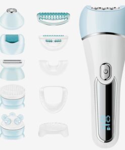 Depiladora para mujer, depiladora 6 en 1, afeitadora, maquinilla de afeitar facial, cepillo facial, masaje facial y exfoliante corporal, depilación recargable impermeable IPX7 para mujeres, 2