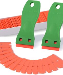 FOSHIO - Rasuradores de plástico con mango contorneado + 100 cuchillas de afeitar de plástico de doble filo recargables negras de 1.5 pulgadas