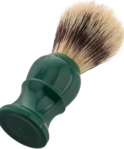 Brocha de Afeitar Manual Verde para Hombre, Cerdas de Jabalí | Cuerpo de Poliestireno, para Viaje y Afeitado, Limpia Poros y Retira Suciedad y Grasa
