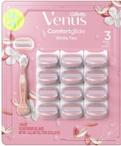 Venus Gillette 3 Razor Blade ComfortGlide White Tea with 12 Gel Cartridges