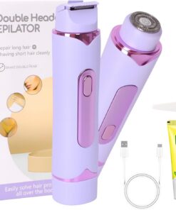 Recortadora de bikini para mujer, portátil, 2 en 1, removedor de vello facial, suave, seguro, afeitadoras para mujer, afeitadoras suaves, sin dolor, maquinilla de afeitar eléctrica para cara, piernas