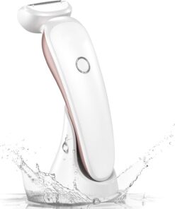Afeitadora eléctrica para mujer, 2 en 1, recortadora de bikini para mujer, maquinilla de afeitar eléctrica inalámbrica en húmedo y seco para mujeres, piernas, axilas, vello púbico, recargable IPX7