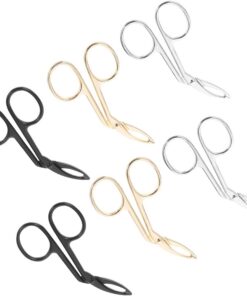 GANAZONO Pinzas de Precisión para Cejas de Acero al Carbono Punta Curva, 6 Piezas Multicolor (oro, Negro, Acero), para Depilación Facial y Cuidado Profesional de Cejas