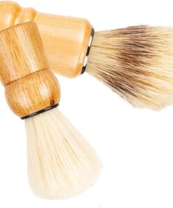 Brocha de Afeitar para Vello Facial Hombre Mango de Madera y Cerdas de Nylon, 2 Piezas para Cuidado y Estilo en Salón o Uso Doméstico