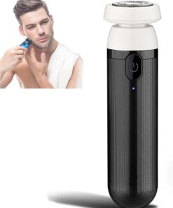 Afeitadora eléctrica para hombres, maquinilla de afeitar eléctrica portátil giratoria para hombre, afeitadora eléctrica inalámbrica recargable por USB, afeitadora de bolsillo eléctrica impermeable con