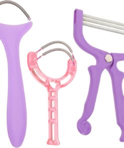 GANAZONO Depiladora Facial Portátil de 3 Piezas Material Plástico y Metal Resorte Manual Fácil de Llevar Color Aleatorio Adecuado para Depilación Facial Femenina y Permanente