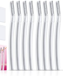 SINAHET Dermaplaning Tool (12 unidades), afeitadoras faciales profesionales para mujeres, depilación facial y de cejas, cuchilla exfoliante suave para la piel