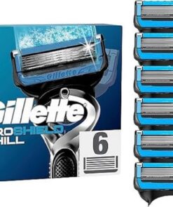 Gillette ProShield Chill - Cuchillas de afeitar (6 cuchillas de repuesto para afeitadora húmeda para hombre con 5 hojas)