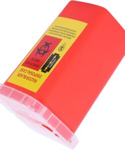 STOBAZA Caja de Almacenamiento para Cuchillas de Afeitar Desechables, Dispensador Portátil de Abs Rojo, Fácil de Usar para Reciclaje en Salones y Barberías