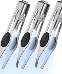 Pinza para cejas, depiladora fina de acero inoxidable con luz | Pinzas para cejas y pestañas, para abuela, mamá, esposa, novia y niñas