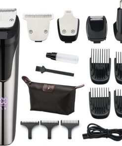 Cortadora de cabello eléctrica 5 en 1 para hombres, cortadora de cabello para barba y nariz, carga USB, pantalla LED, herramienta de belleza a prueba de agua, regalo de cumpleaños de Navidad