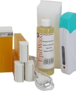 EPILWAX S.A.S - Kit D'Épilation Solo Complet la Cera Desechable Miel, con Roll-on Grande Modela para las piernas, axilas, y el cuerpo.