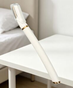 1 maquinilla de afeitar para cejas, afeitadora de cejas, recortadora de cejas de seguridad de oro blanco | Maquinilla de afeitar de cejas de oro blanco, recortadora antiarañazos con protector protector para cejas y vello facial