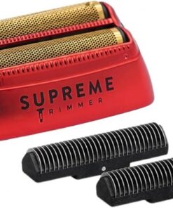 Supreme Trimer SB63 - Lámina de repuesto y cortador para barberos profesionales Crunch STF602 (rojo)