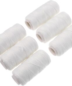 SHINEOFI Herramienta de Roscado Facial 6 Piezas de Hilo de Algodón Blanco para Depilación en Rutina de Cuidado