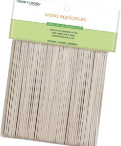 Clean + Easy Varillas aplicadoras de cera de madera para encerar facial, espátula desechable pequeña, 100 unidades