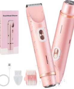 Afeitadora eléctrica para mujer, recortadora de bikini 2 en 1, húmeda y seca, recargable, sin dolor, para piernas, cuerpo y zonas íntimas