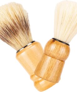 STOBAZA Brocha de Afeitar Cerdas de Nylon 2 Piezas Mango de Madera para Hombre para Cuidado y Peinado Facial Adecuado para Uso en Casa o Salón