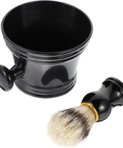 2piezas Kit De Aseo Brocha Para Cuenco Jabón Afeitar Herramienta Afeitado Viaje Negocios