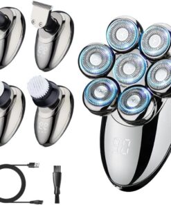 Afeitadoras de cabeza para hombres calvos, maquinilla de afeitar eléctrica para hombres, maquinilla de afeitar flotante 7D, pantalla LED, afeitadora de cabeza, afeitadora de cara, cuerpo, oreja, nariz