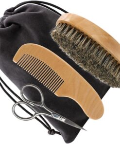 Set de Afeitadora y Cepillo para Vello Facial para Hombre Bolsa de Tela, Diseño Profesional y Tacto Cómodo para Cuidado Diario