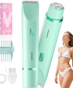 Maquinilla de afeitar eléctrica para mujer, afeitadora personal para vello púbico, línea de bikini, piernas, axilas y cara, recargable por USB-C, suave con la piel sensible, enjuagable, regalo