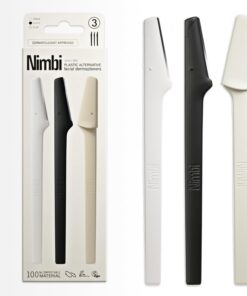 Nimbi Maquinilla Dermaplaner, perfilador de cejas de precisión, depilación y exfoliación facial, sin plástico, 3 unidades