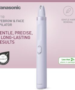 Panasonic ES-EF10-V503 Depiladora de Cejas y Vello Facial Mujer, Perfiladora de Cejas, Luz LED, Diseño Compacto Tipo Bolígrafo, Funciona con Pilas AA, Lila