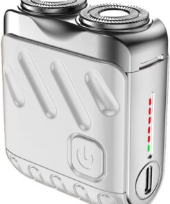 Mini afeitadora eléctrica, mini afeitadora eléctrica para hombre, recargable por USB, IPX7 impermeable, nueva mini afeitadora de barba y diseño de maleta portátil, mini maquinilla de afeitar eléctrica
