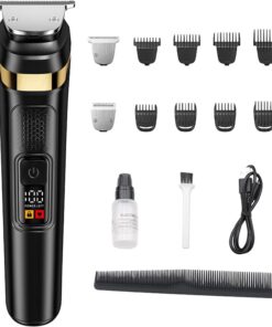 Cortapelos eléctricos profesionales, máquina cortadora de peluquero, recortadora de barba de bajo ruido para hombres, conjunto de aseo facial corporal, conjunto de aseo facial corporal y bigote