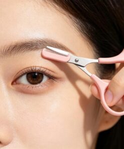Herramientas de belleza + accesorios, kit de corte de cejas, tijeras de acero inoxidable y maquinilla de afeitar con peine, herramientas profesionales de aseo de cejas para dar forma precisa, 2
