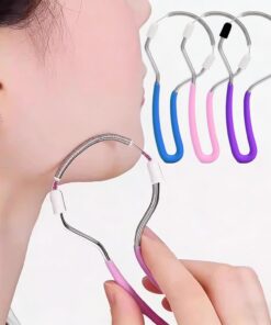 2 depiladoras faciales para mujer, elimina el vello no deseado en el labio superior, barbilla, cara, depiladora portátil de mano con rodillo de resorte