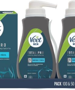 Veet Men Kit de Depilación para Zonas Íntimas del Cuerpo, 100 ml + 50 ml, + Veet Men Crema Depilatoria Corporal para Hombre, 2x400ml