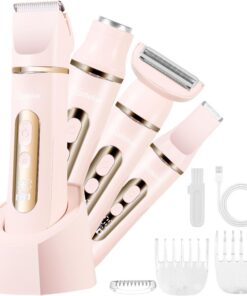Afeitadora eléctrica 4 en 1 para mujer, IPX7, impermeable, para piernas, brazos y axilas, inalámbrica