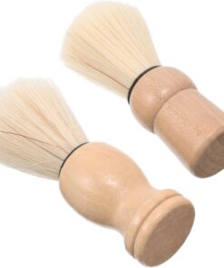 Genérico 2 Uds Brocha De Afeitar Para Hombres Brocha Para Crema De Afeitar Brocha Para Jabón De Afeitar Con Mango De Madera Para Hombres Maquinilla De Afeitar De Seguridad