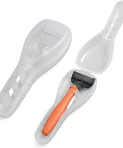 Estuche de plástico transparente a prueba de polvo para afeitar, portátil, protector de afeitado para uso diario