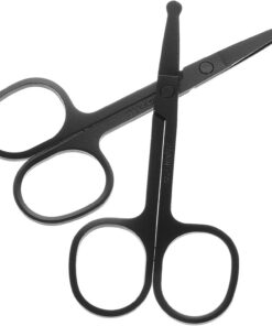 STOBAZA Tijeras de Aseo para Nariz y Orejas con Punta Redondeada de Acero Inoxidable Pack de 2 Piezas Portátiles y Fáciles de Usar para Hombres y Mujeres