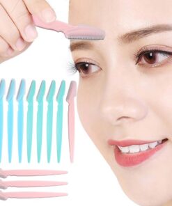 12 piezas de maquinilla de afeitar para cejas, herramienta de dermaplaning facial con cubierta de seguridad, afeitadora multiusos para depilación para hombres