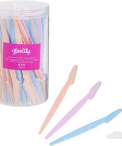 Paquete de 60 herramientas de dermaplaning facial, maquinillas de afeitar facial para depilación femenina, juego de afeitadoras de 6 pulgadas a granel en 3 colores