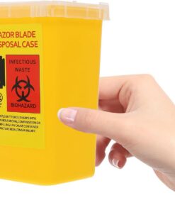 ULTECHNOVO Contenedor en Salones y Uso Doméstico para Reciclaje Varios estilos para Desechar Cuchillas de Afeitar de Abs Ligero y Fácil de Transportar, Caja Amarilla