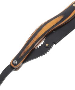 Maquinilla de Afeitar Clásica para Hombres de Acero Inoxidable | Mango de Mecarta Negro, Uso en Casa y Viaje, Diseño Ligero para Barba y Retoques de Precisión