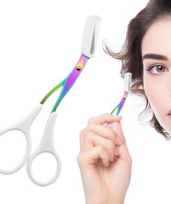 Tijera recortadora de cejas, recortadora de cejas para damas - Afeitadora | de cejas ergonómica de acero inoxidable resistente al óxido,Recortador de cejas impermeable, herramientas cosméticas portátil