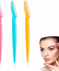Paquete de 3 maquinillas de afeitar para cejas, recortadora de vello facial para mujer, afeitadora de cejas de precisión para mujeres, maquinilla de afeitar facial indolora para pelusas de melocotón
